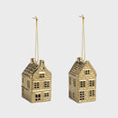 & Klevering Golden house Ornament 2 pack